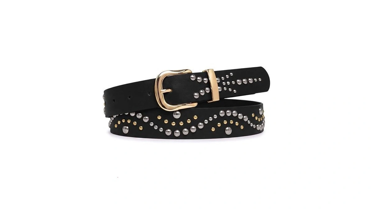 Scarlet Darkness Western Belts For Woman Studded Belt With Gold