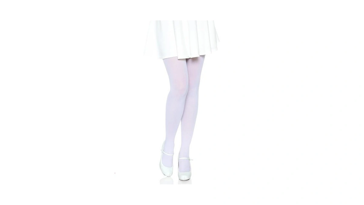 Leg Avenue Opaque Colored Tights For Women, White, One Size