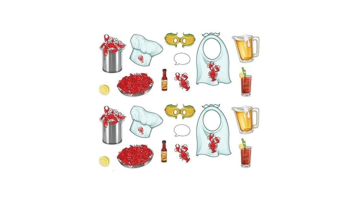 Beistle 22 Piece Crawfish Photo Fun Signs, 3"-16", Multicolor