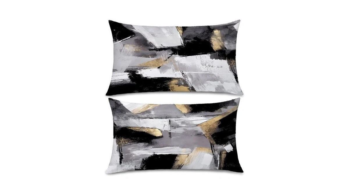Supwhd Black And White Pillow Covers, Abstract White Black And