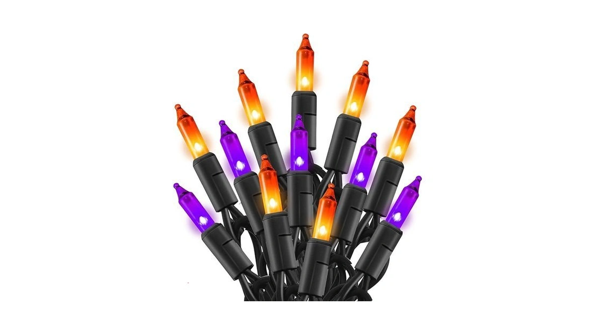 Tw Shine Purple And Orange Halloween Lights, 20ft 100 Count