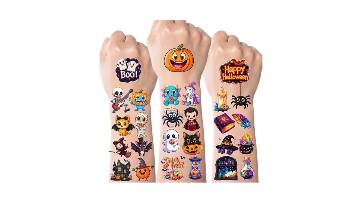 Jcfire Halloween Temporary Tattoos For Kids, Halloween Party Favors, Treat