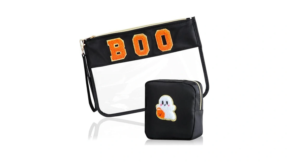 Buycard 2 Pcs Halloween Gifts Bags With Boo Makeup Chenille