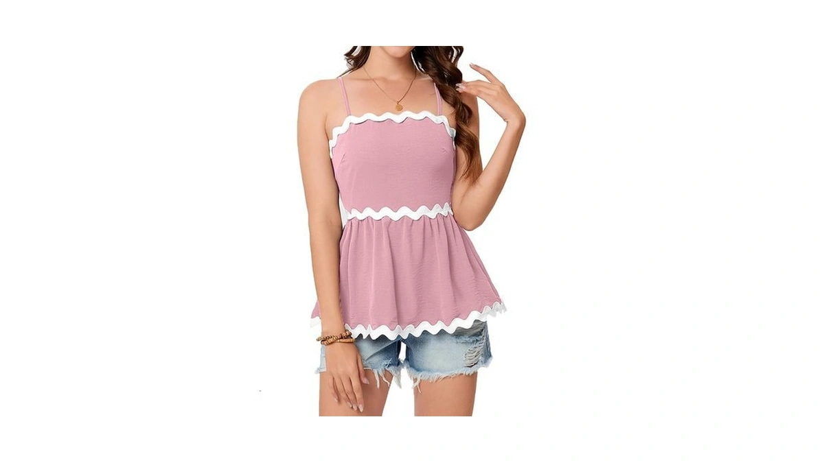 2026 Summer Fashion Trends Womens Babydoll Cami Tank Tops Smocked