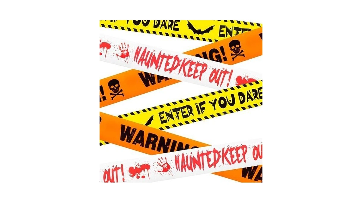 Onfaon Halloween Decorations, 3inx90ft Caution Tape Halloween Party Decorations Indoor