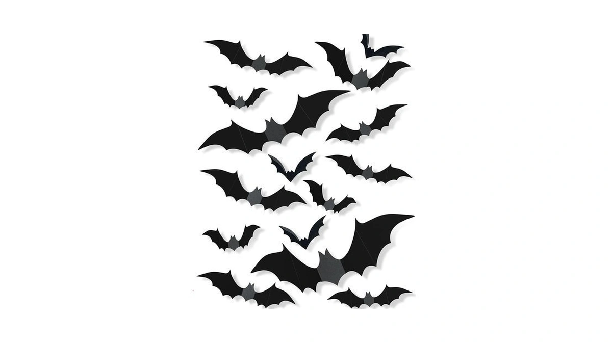 120 Pcs Halloween Decorations 3d Bats Decor, 4 Sizes Scary