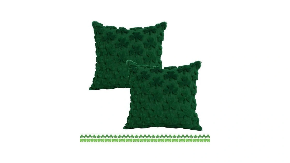 St Patricks Day Pillow Covers, Set Of 2 Decorative Shamrock