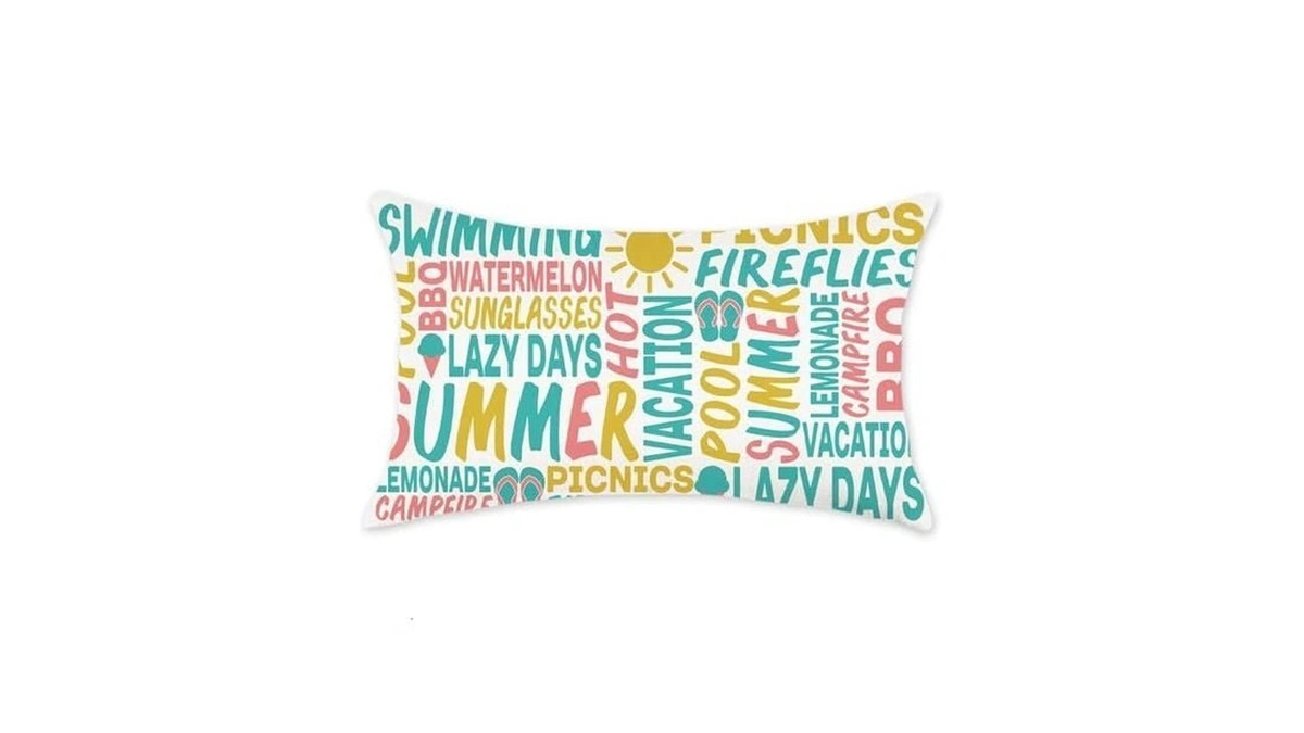 Homfreest Summer Pillow Cover 12x20 Inch Summer Saying Sun Decorative