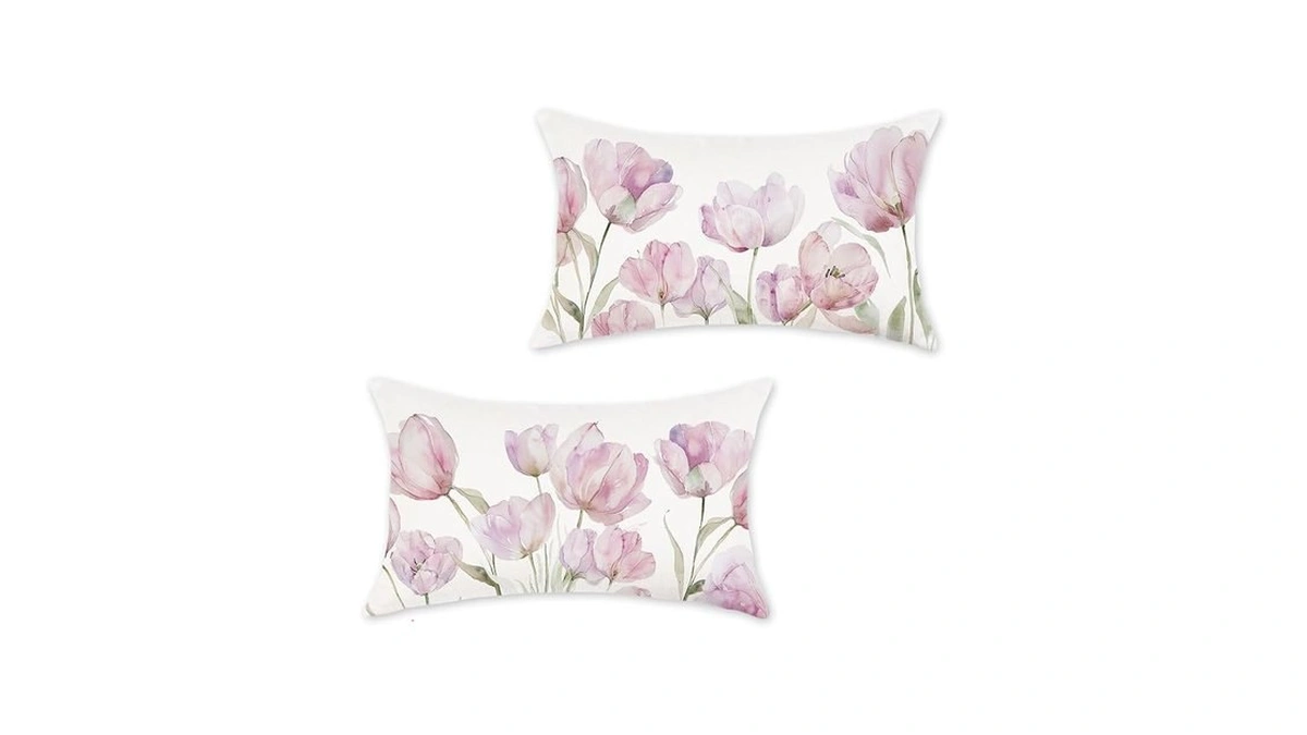 Homfreest Spring Tulips Pillow Covers 12x20 Inch Set Of 2