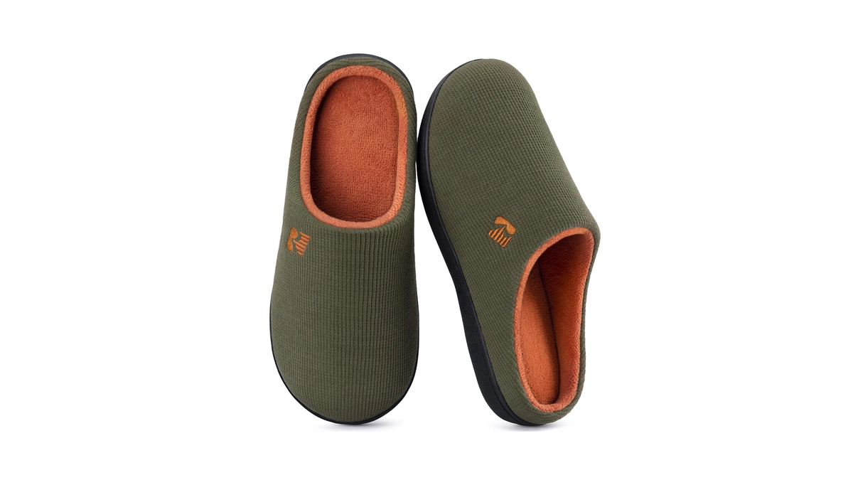Rockdove Men's Original Two-tone Memory Foam Slipper, Size 15 Us
