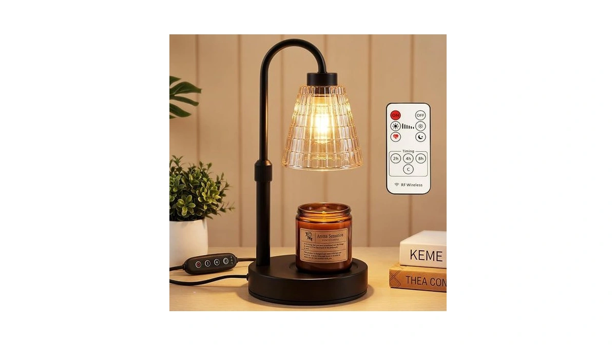Mileonaim Candle Warmer Lamp With Remote Control Timer Dimmer -