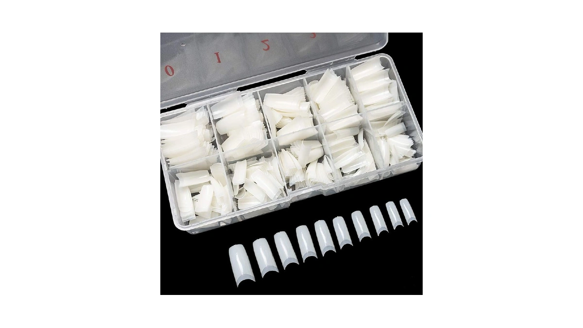 Krofaue 500pcs Soft Gel French Half Cover Acrylic Nail Tips
