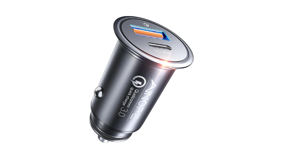 Ainope 67.5w [mini&metal] Cigarette Lighter Adapter Car Charger Usb C