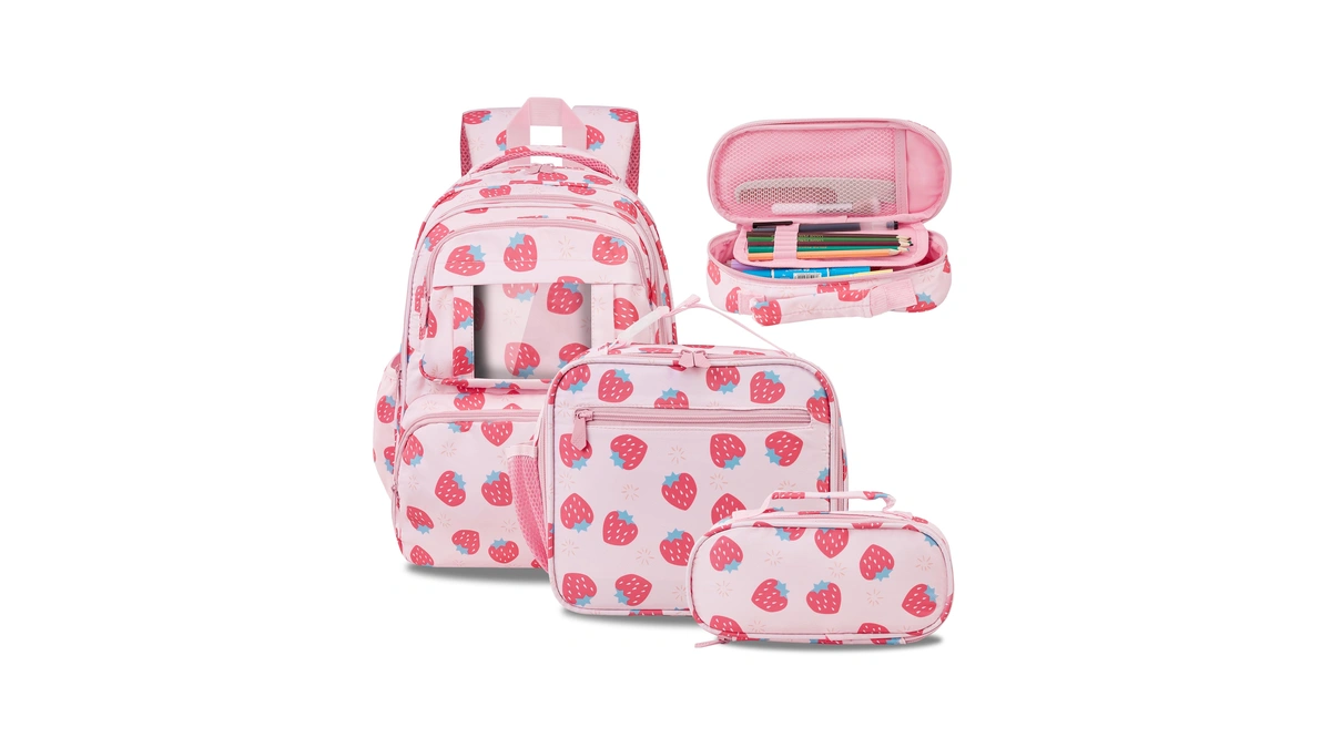 Fyhmdc Kids Backpack For Girls,3pcs Waterproof Toddler Backpacks With Lunch