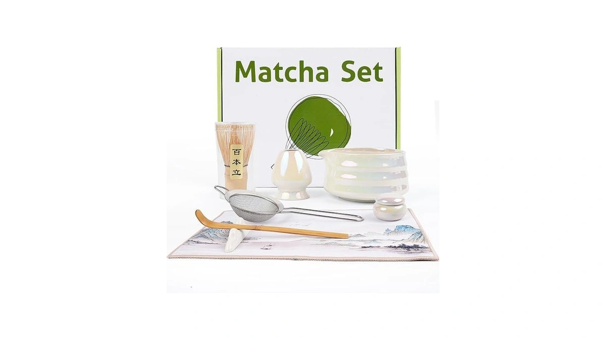 Visivessel 8pcs Matcha Whisk Set, Iridescence Matcha Making Tools Accessories