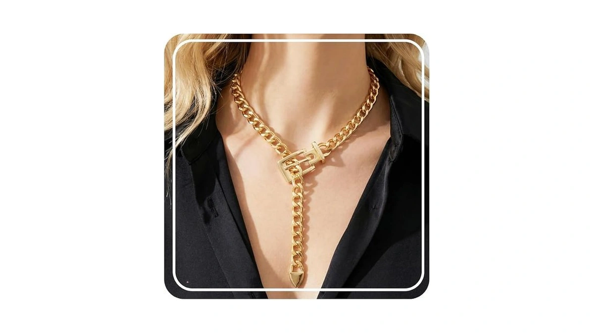 Rinhoo Gold Belt Buckle Necklaces