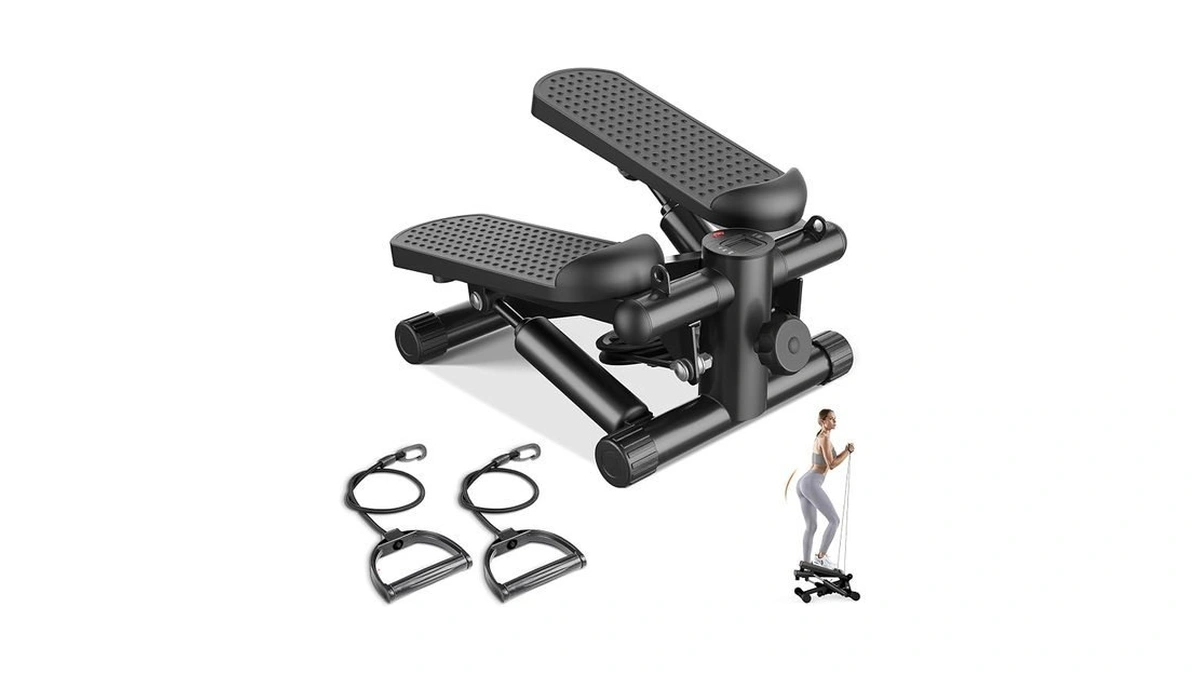 Sweetcrispy Mini Stair Steppers With Resistance Bands For Exercise At