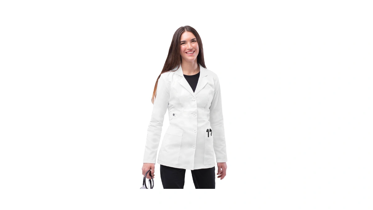 Adar Universal Stretch Lab Coat For Women - 28" Tab-waist