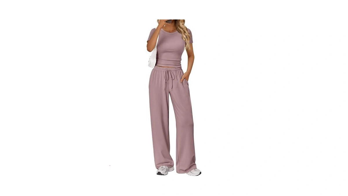 Graceselect Womens 2 Piece Lounge Set Summer Rose Taupe Casual