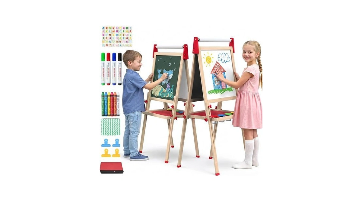 Mekyrcreo Art Easel For Kids Easels For Toddlers, Wooden Kid