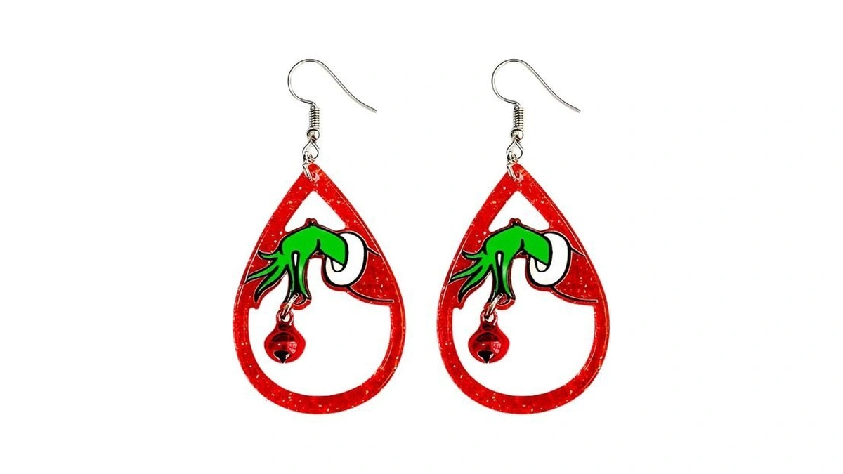 Christmas Red White Green Earrings Gift Holiday Earrings For Women
