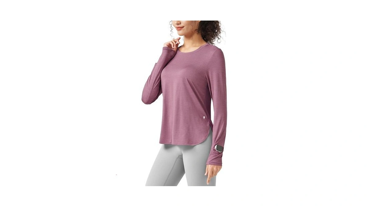 Willit Women's Long Sleeve Workout Tops Running Athletic Quick Dry
