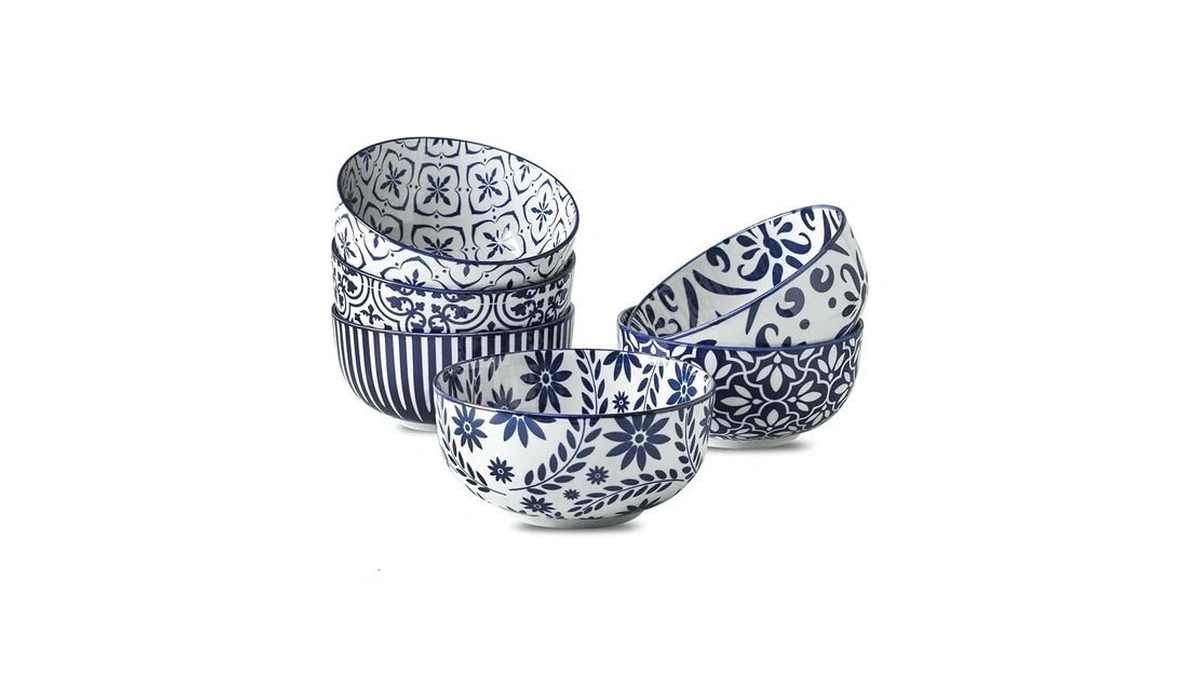 Jingus Cereal Bowls, 28 Ounce Ceramic Soup Bowls Set Of