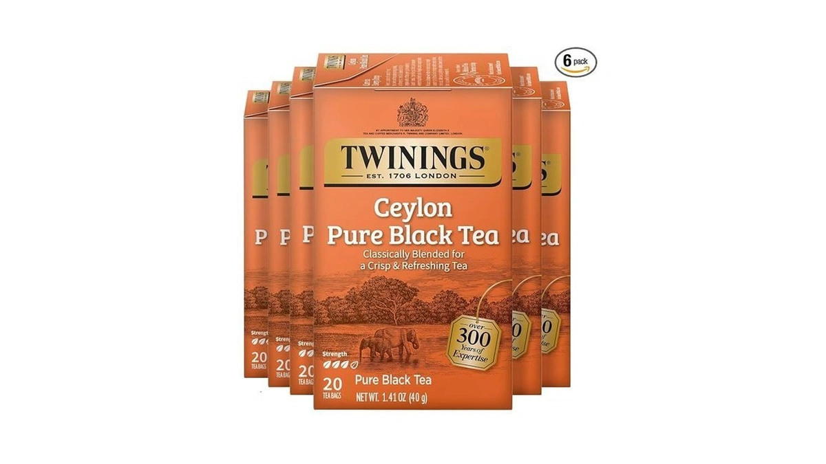 Twinings Ceylon Pure Black Tea Individually Wrapped Bags, 20 Count
