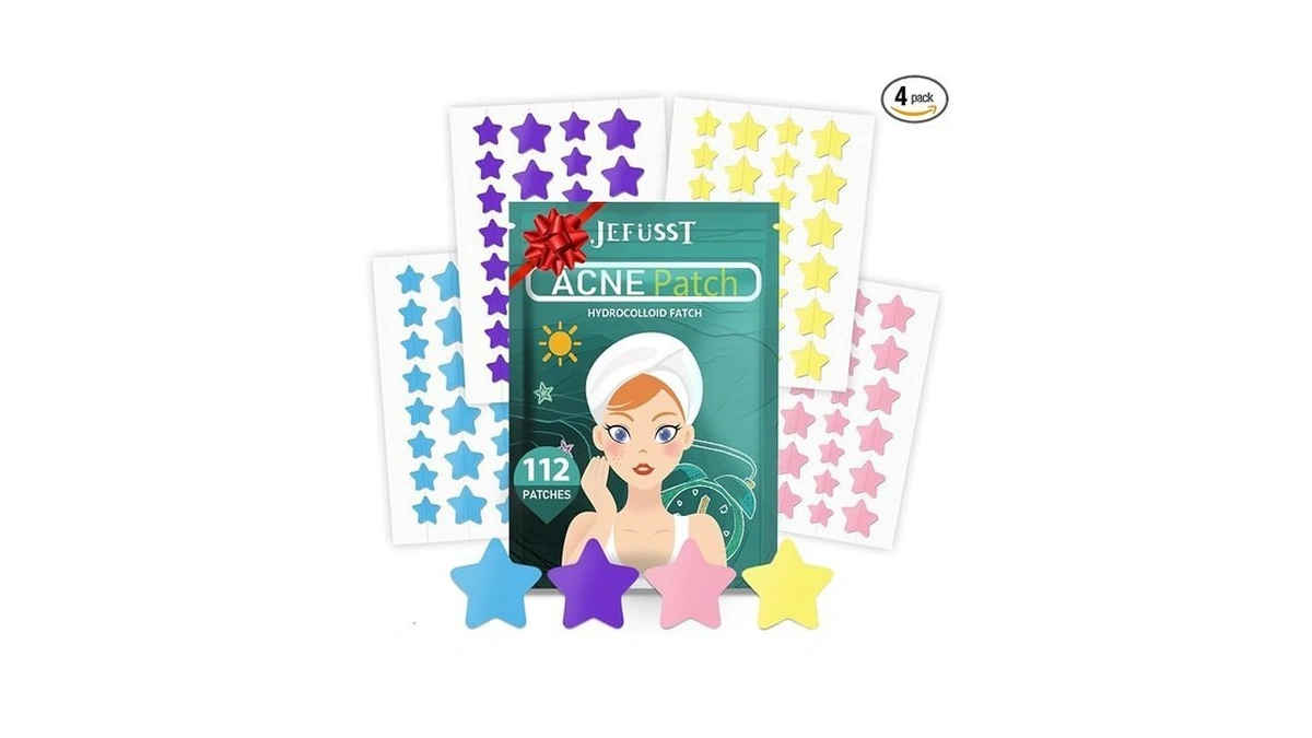 Jefusst Star Acne Patches 112 Dots, Star Pimple Patches Hydrocolloid