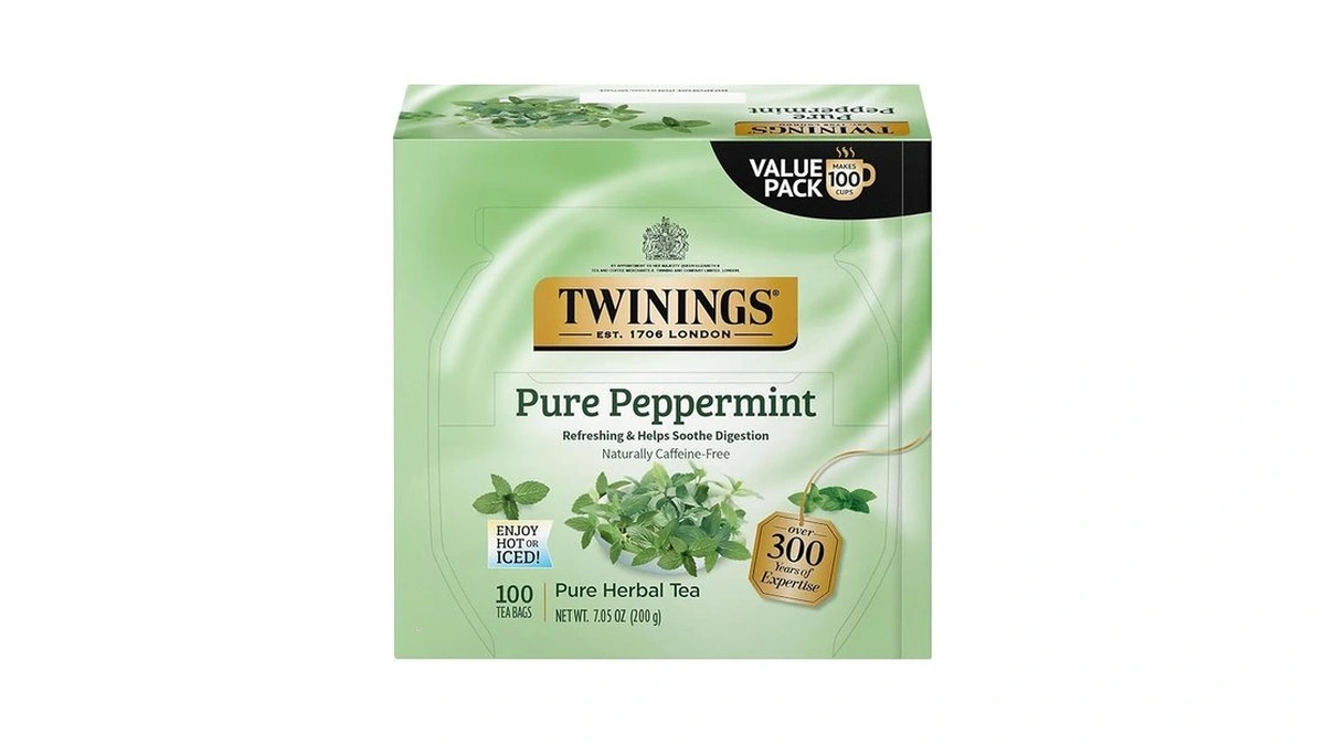 Twinings Pure Peppermint Herbal Tea Individually Wrapped Bags, 100 Count