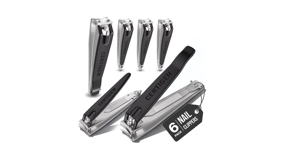 Nail Clippers Set 6 -pack - Includes Toenail Clippers, Fingernail
