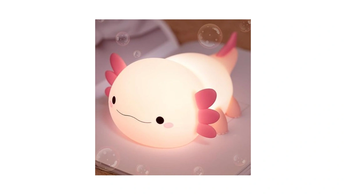 Axolotl Lamp, Axolotl Cute Night Light Gifts, Rechargeable Bedside Nightlight,