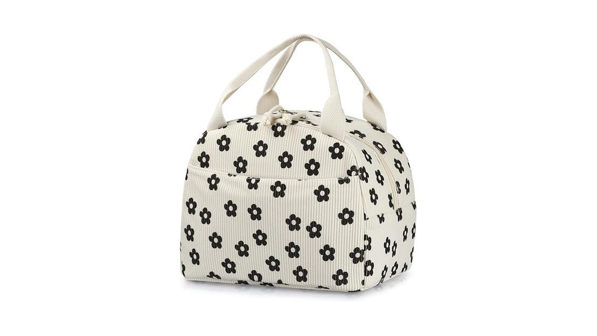 Wopipal Insulated Lunch Bag For Women Men Cute Corduroy Reusable