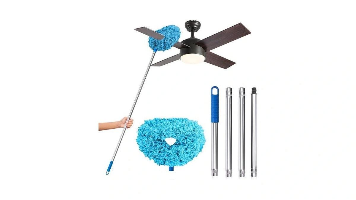 Drq Ceiling Fan Cleaner Duster, Reusable Microfiber Duster With Extension