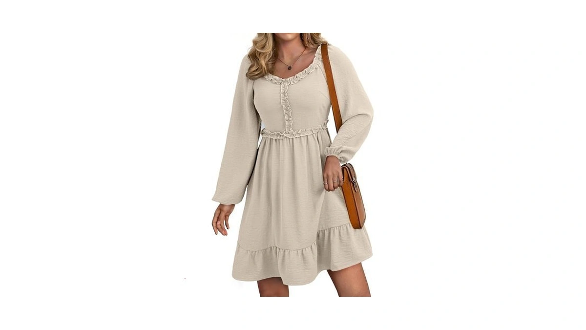 Dokotoo Long Sleeve Dress For Women 2026 Fall Casual Smocked