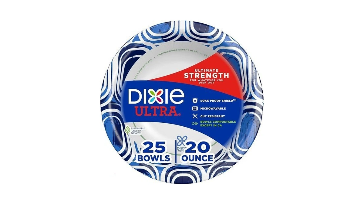 Dixie Ultra Large Paper Bowls 20oz, 25 Ct