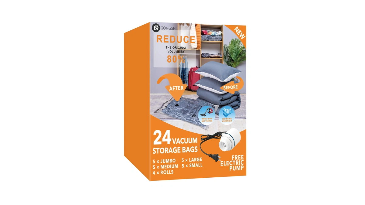 Gongshi Vacuum Seal Bags For Clothing Travel & Home Storage,