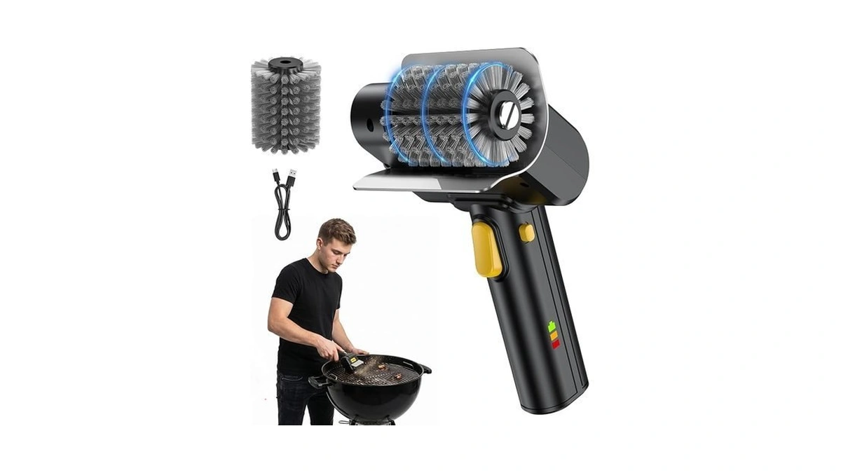 Soarfly Electric Grill Brush For Outdoor, Cordless Grill Cleaner Brush