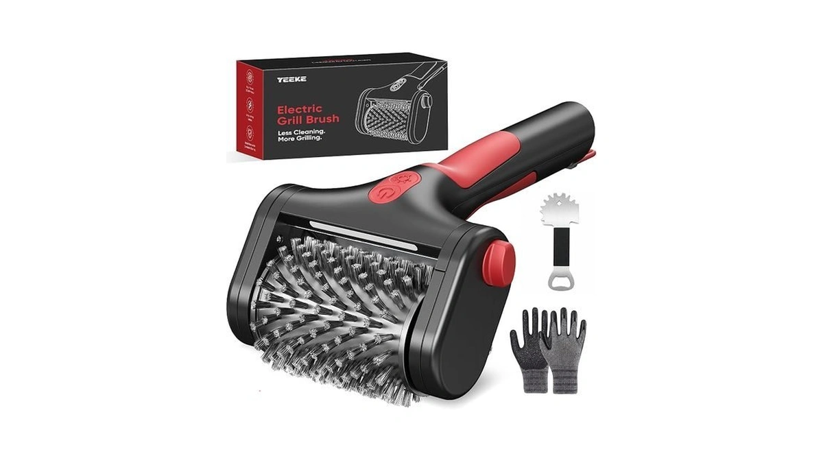 Yeeke Electric Grill Brush, Cordless Rechargeable Dual-speed Electric Grill Cleaner