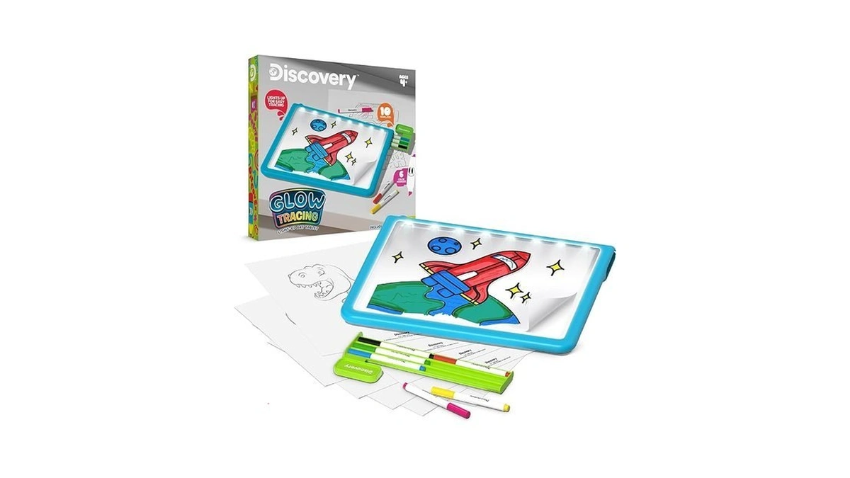 Discoveryβ’ Glow Tracing Light-up Art Tablet β Includes 10 Templates,