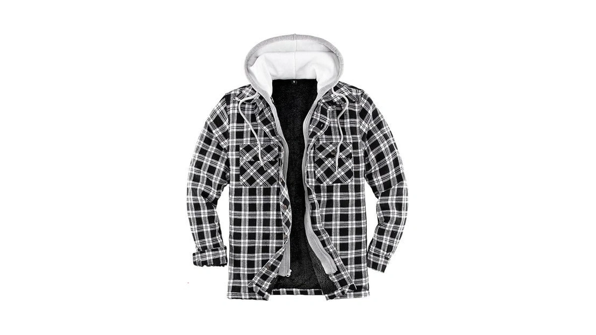 Amazon coupon: Lisskolo Mens Flannel Jacket With Hood,a