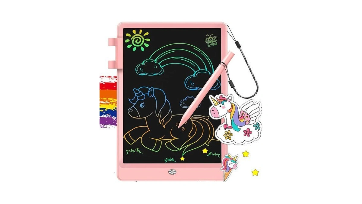 Flueston Lcd Writing Tablet For Kids, 10 Inch Doodle Board,