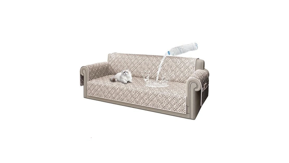 Aliecom 100% Waterproof Couch Cover For 3 Cushion Couch Sofa