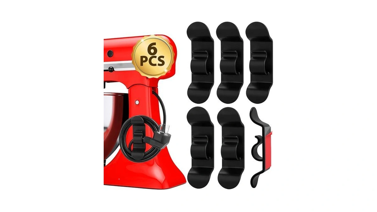Jeymei Cord Organizer For Appliances,6pcs Black Appliance Cord Wraps