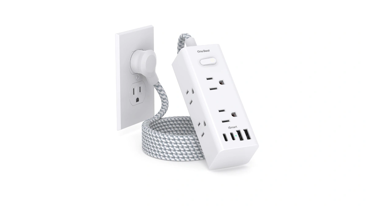 Power Strip Surge Protector - One Beat 6 Widely Outlets