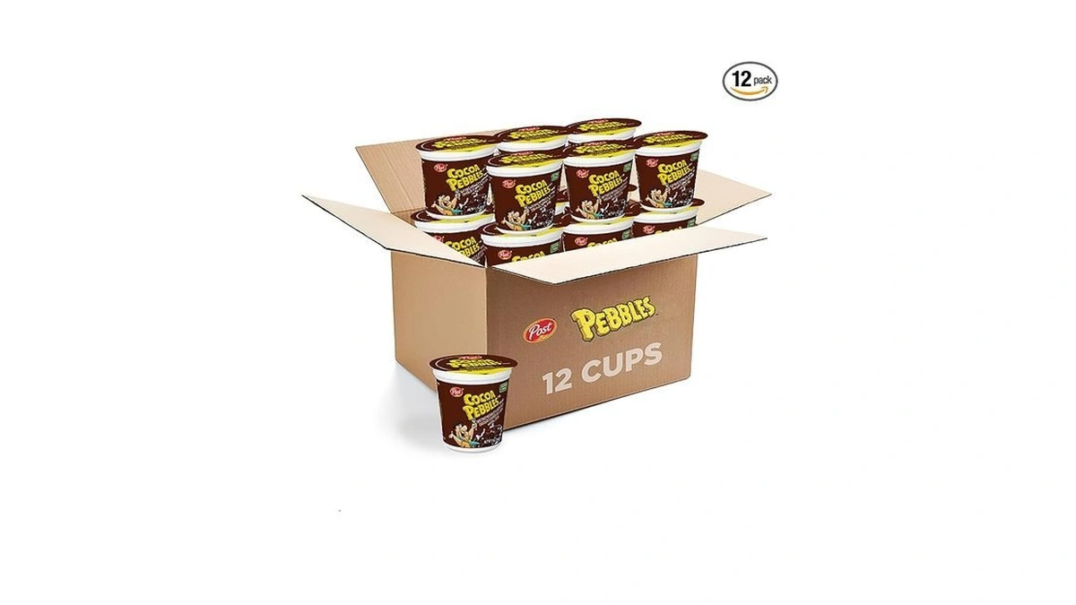 Post Cocoa Pebbles Breakfast Cereal, Portable Individual Cereal Cups To