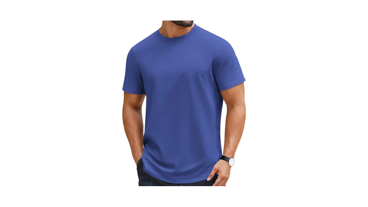 Coofandy Mens T Shirts 100% Cotton Plain Tees Basic Summer
