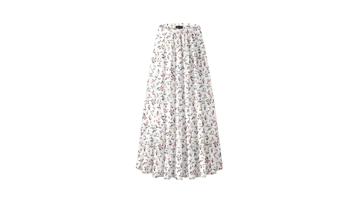 Nashalyly Women's Chiffon Elastic High Waist Pleated A-line Flared Maxi
