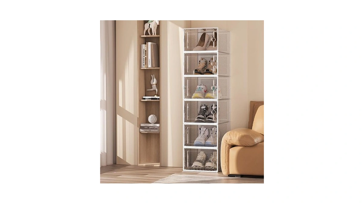 Yaobai Shoe Storage Boxes (6 Pack) - X-large Clear Plastic