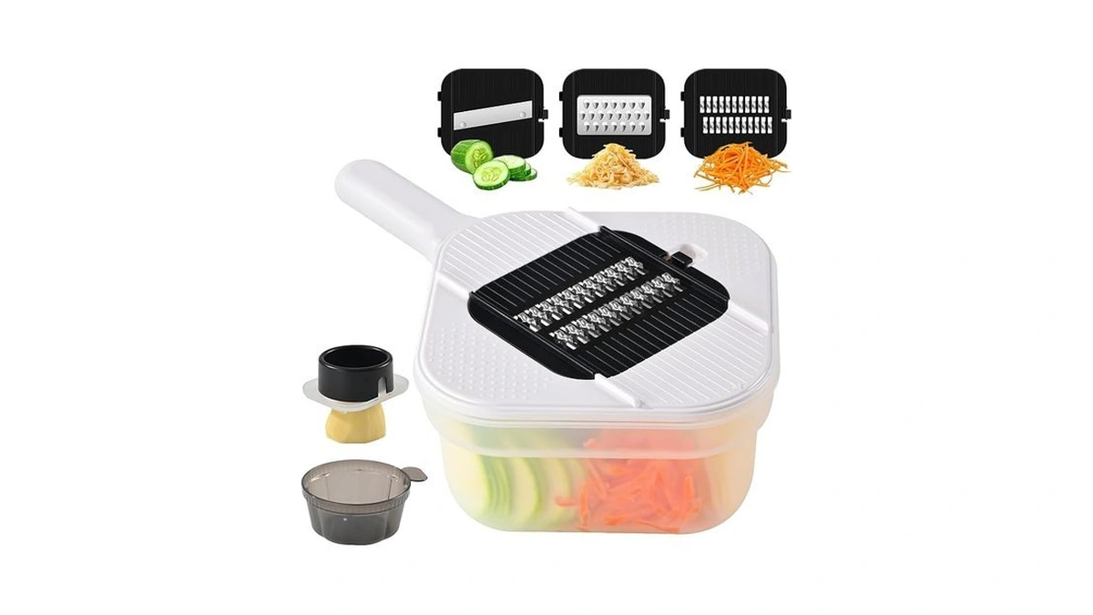 Bomarces Vegetable Chopper, 3 Blade Veggie Chopper With 7.6 Cup